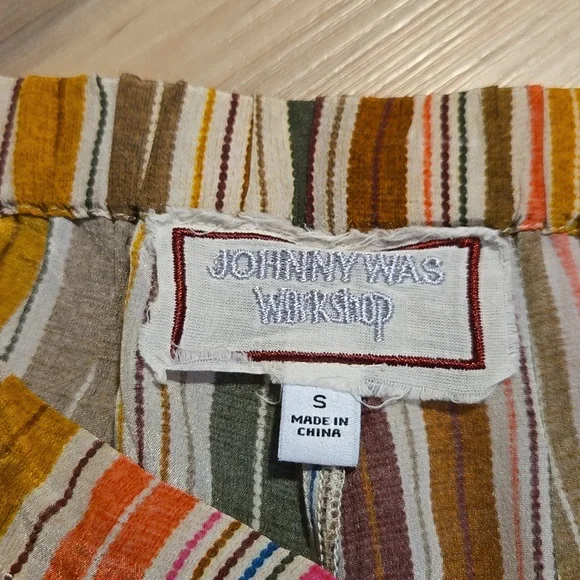 Johnny Was Vichy Drawstring Wide Leg Pants, Size Small - Picture 2 of 5